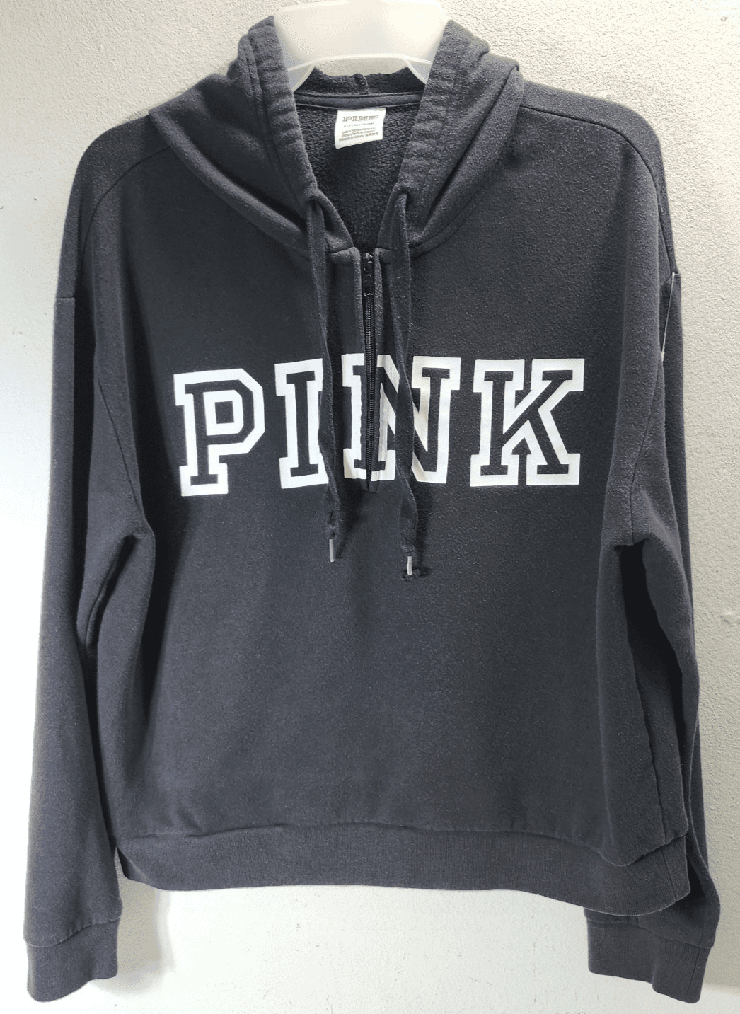 PINK Victoria's Secret Women’s Hoodie Size Small Black Hooded Sweatshirt - Thumbnail 5
