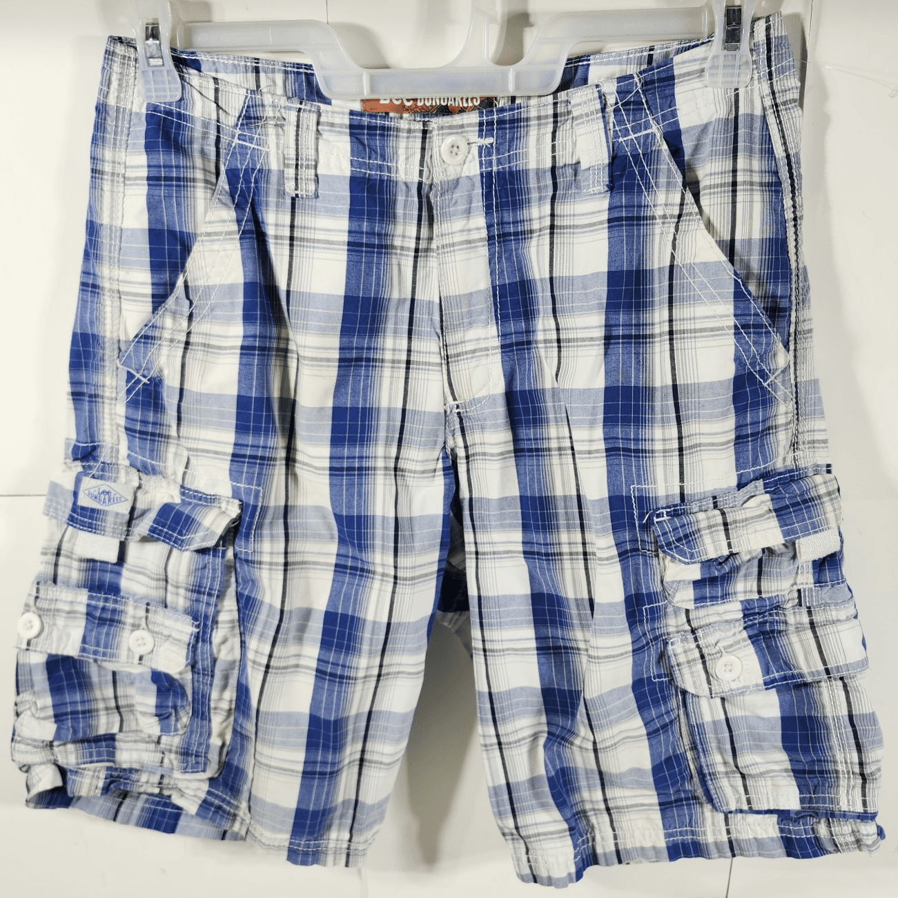 Lee Dungarees Men's Shorts Size 30 Cargo Blue Plaid Hiking Outdoor Dadcore - Thumbnail 5