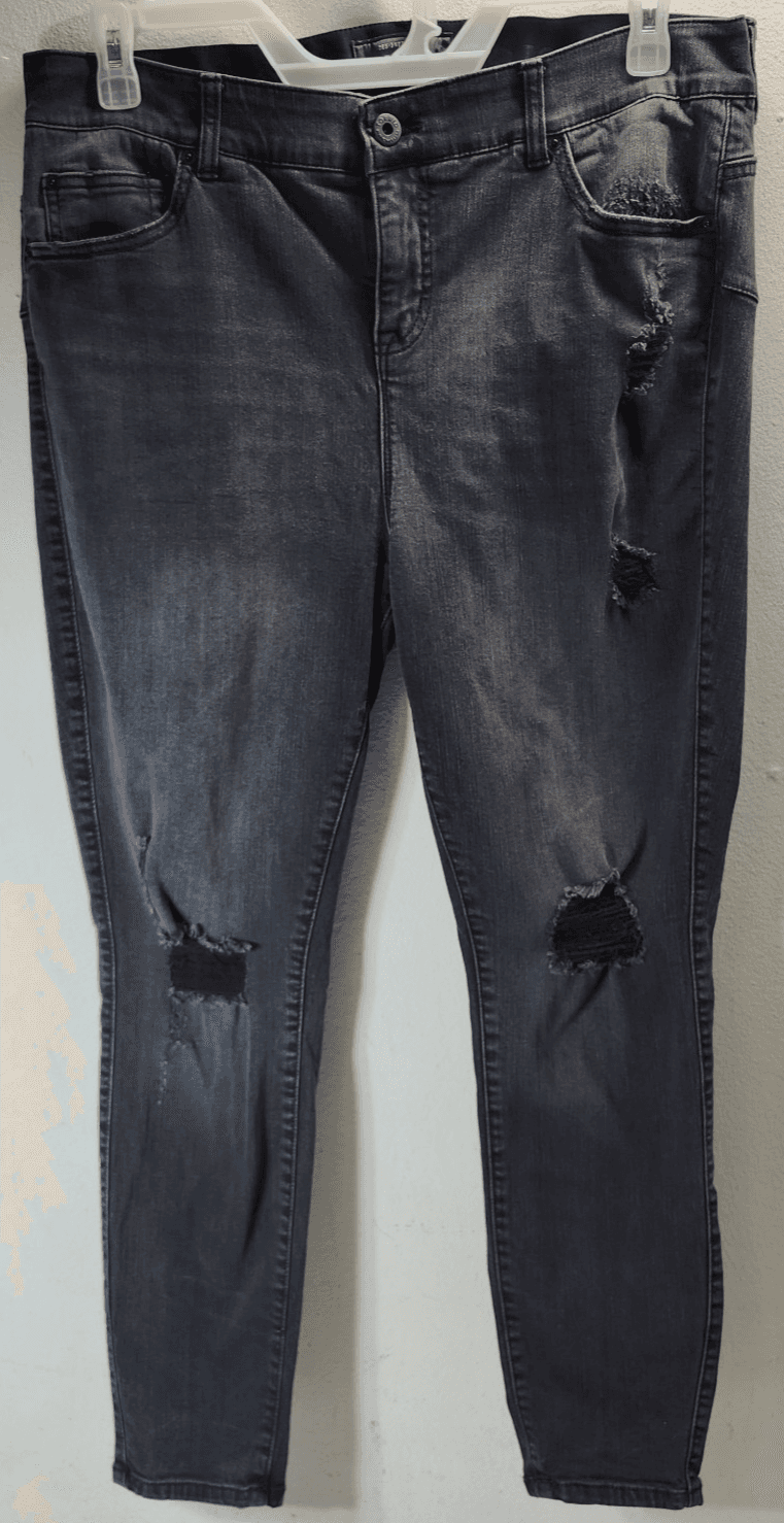 Torrid Jeans Womens 18S Black Denim Bombshell Skinny Premium Stretch Distressed - Thumbnail 5