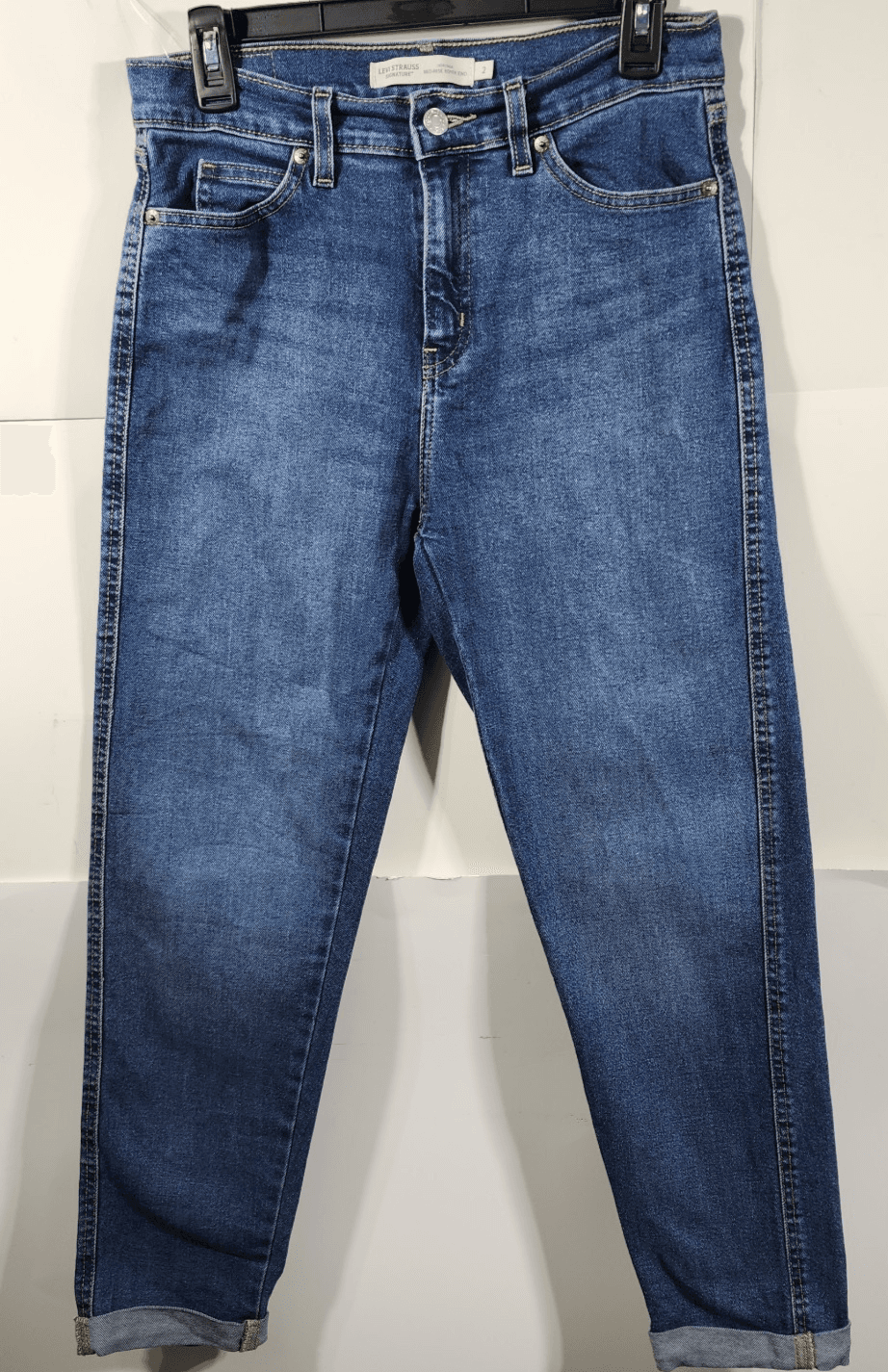 Levis Jeans Womens 2 Heritage Blue Mid Rise Boyfriend Denim Pants - Thumbnail 5