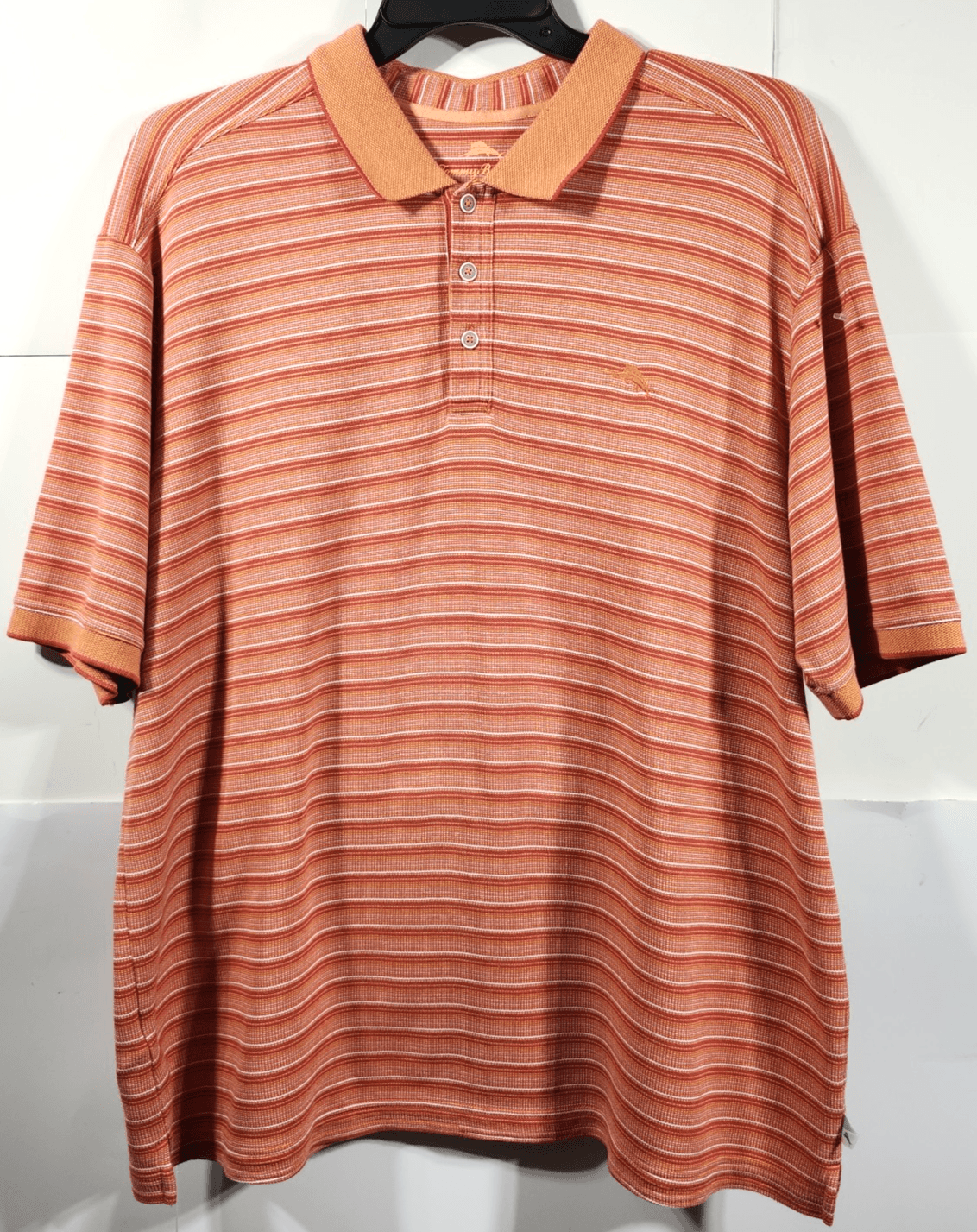 Tommy Bahama Mens Polo Shirt Size 2XL Orange Striped Short Sleeve - Thumbnail 5