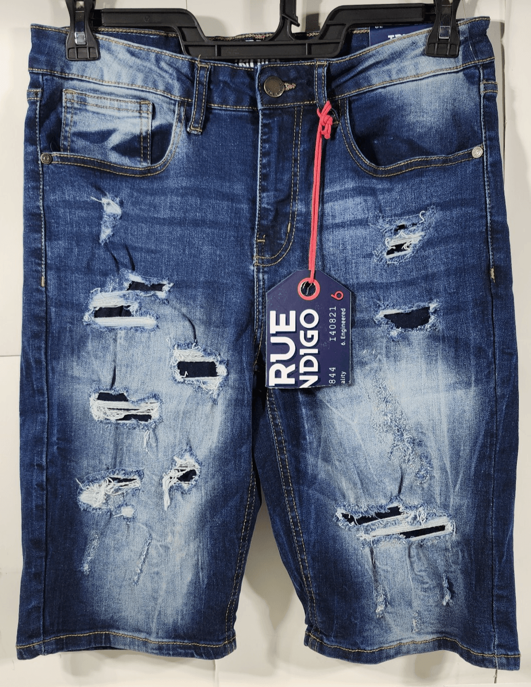 True Indigo Men's 30 Jean Shorts Blue Distressed Denim Hip Hop NEW