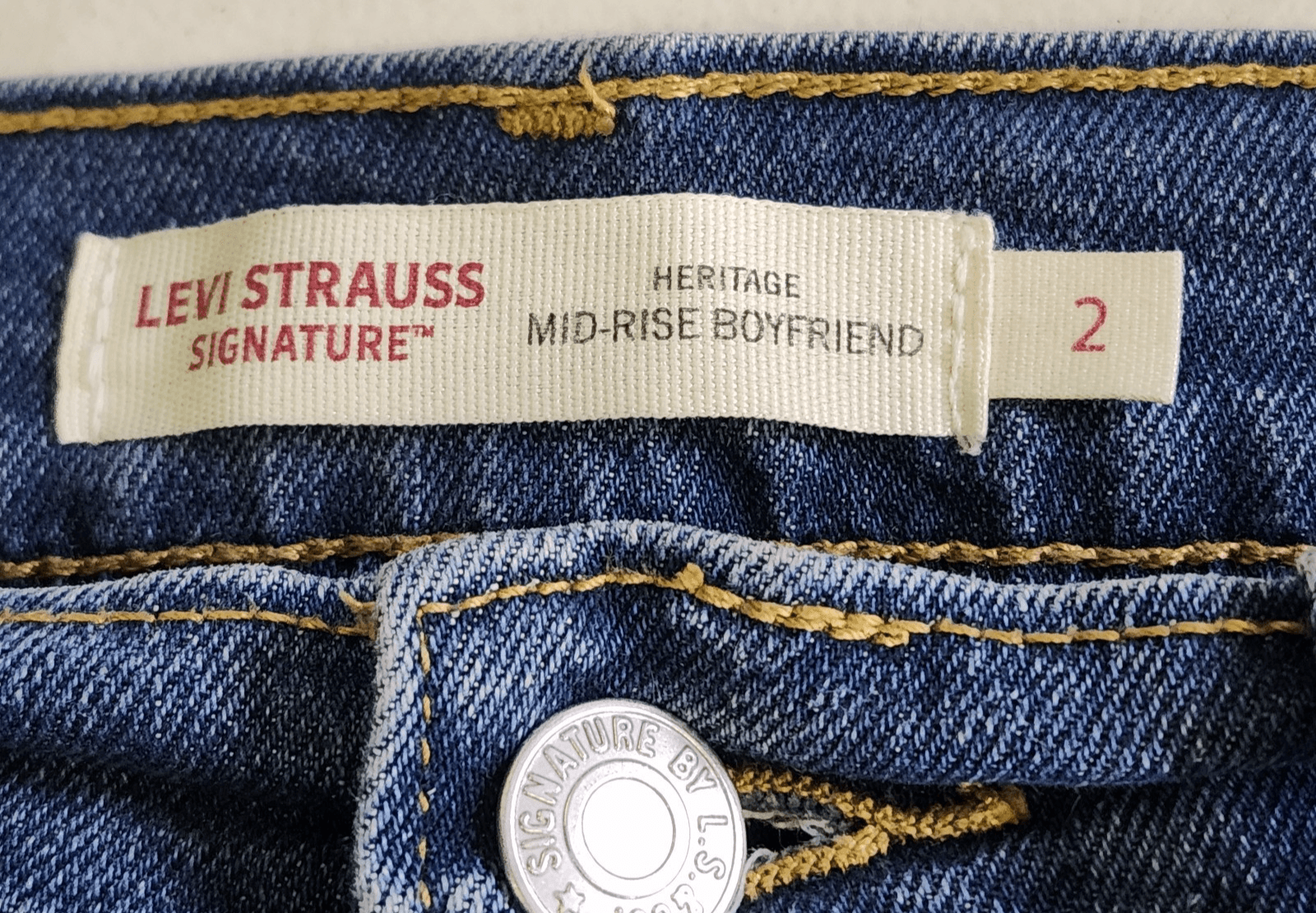 Levis Jeans Womens 2 Heritage Blue Mid Rise Boyfriend Denim Pants - Thumbnail 7