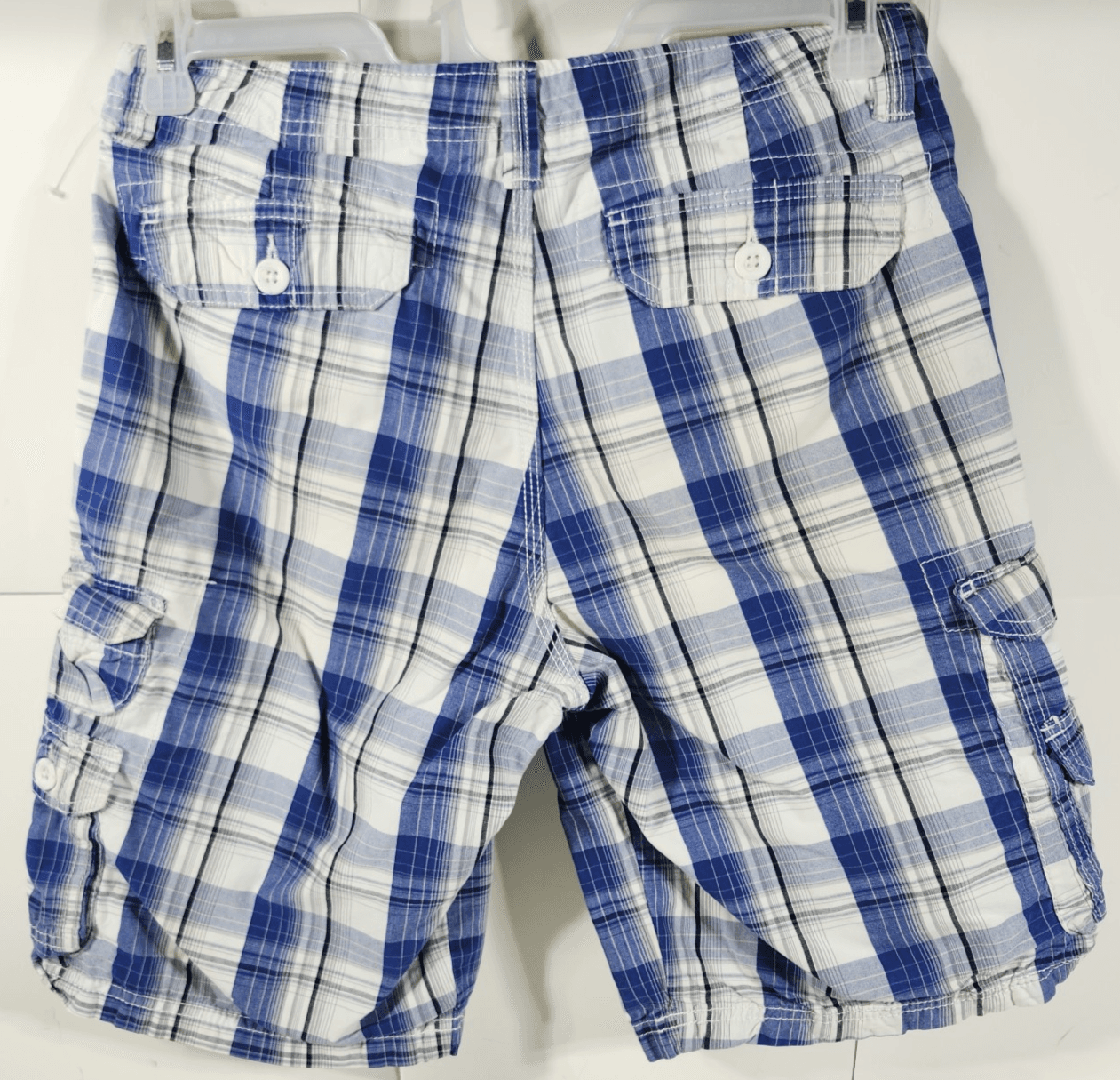 Lee Dungarees Men's Shorts Size 30 Cargo Blue Plaid Hiking Outdoor Dadcore - Thumbnail 4