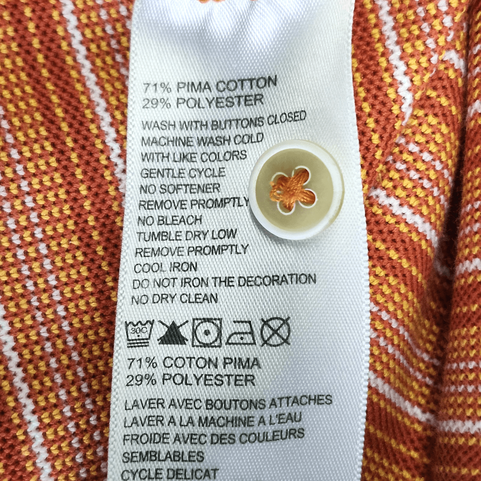 Tommy Bahama Mens Polo Shirt Size 2XL Orange Striped Short Sleeve - Thumbnail 8