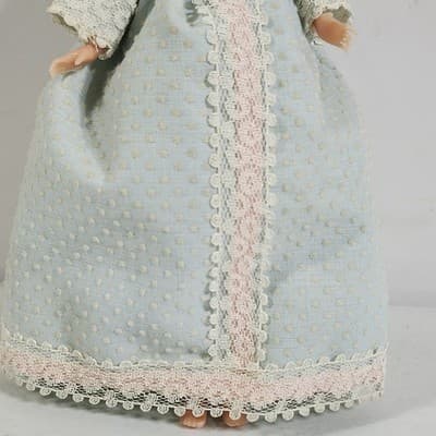 Vintage 1976 Mattel Heart Family Blonde Green Eyes Baby Doll Blue Dress - Thumbnail 5