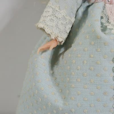 Vintage 1976 Mattel Heart Family Blonde Green Eyes Baby Doll Blue Dress - Thumbnail 3