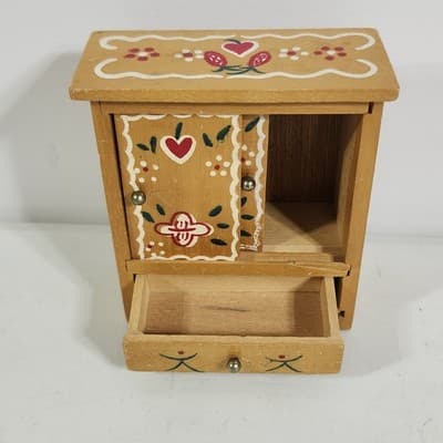 Wooden Dollhouse Furniture Piece Cottage Core Painted 3.75" - Thumbnail 3