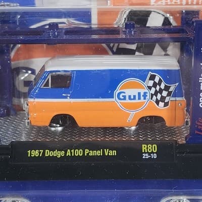 1/64th M2 Machines Model Kit R80 GULF 1967 Dodge A100 Panel Van Toy NEW - Thumbnail 3
