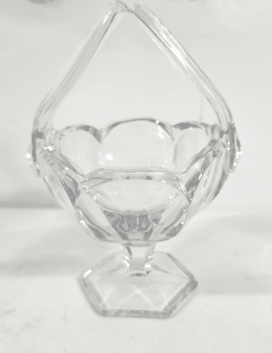 Clear Glass Folded Handles Dish 6" Home Decor