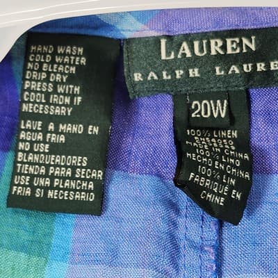 LRL Ralph Lauren Womens Colorful Plaid Wrap /shawl Size 20 Cover Up - Thumbnail 5