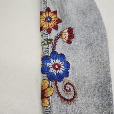 BanJarA Jeans Women 0 Light Wash Embroidered Skinny Bohemian Artsy - Thumbnail 11