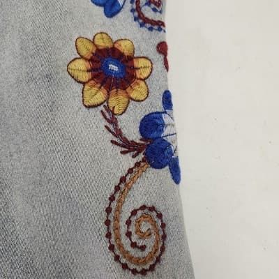 BanJarA Jeans Women 0 Light Wash Embroidered Skinny Bohemian Artsy - Thumbnail 10