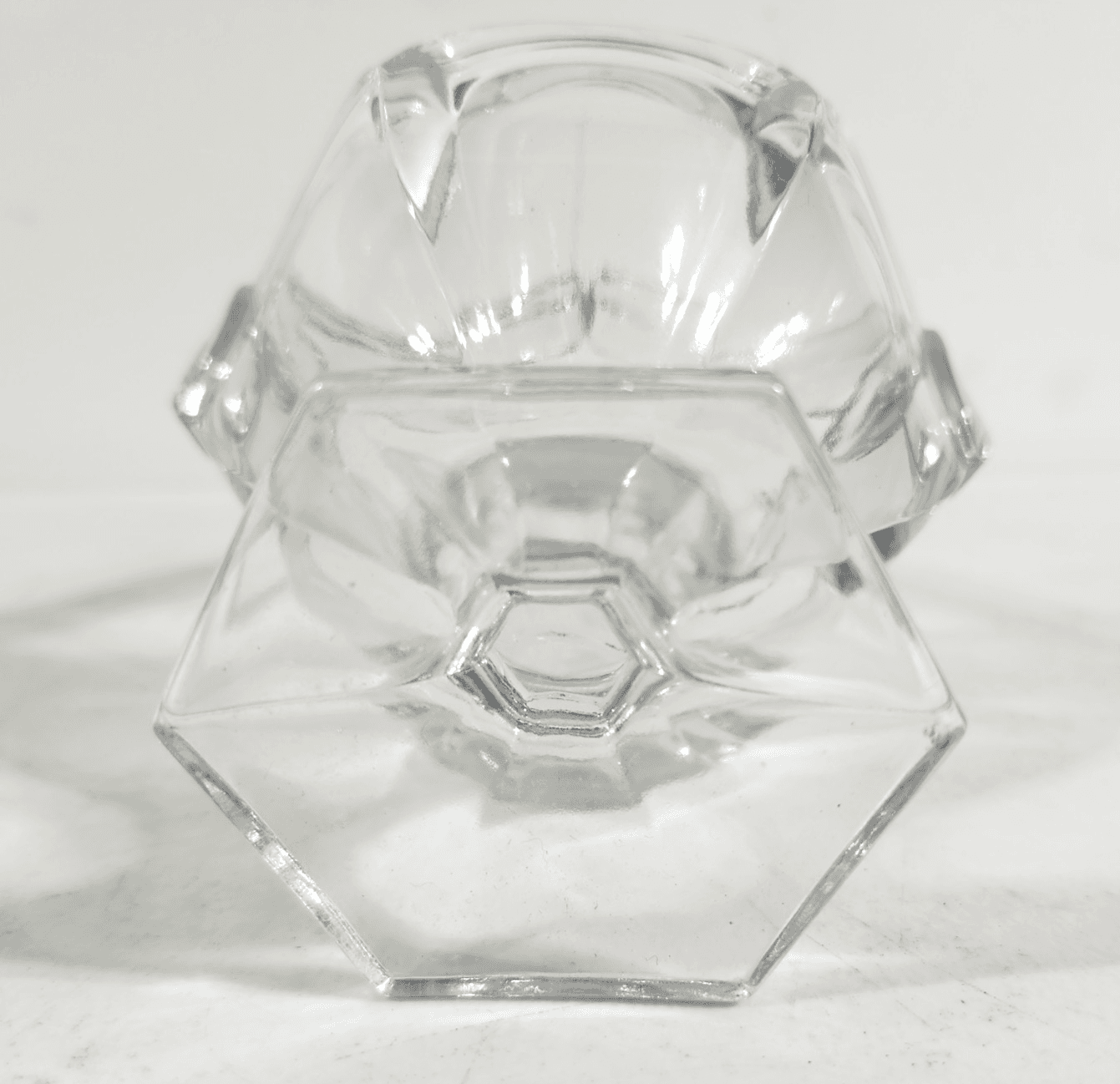 Clear Glass Folded Handles Dish 6" Home Decor - Thumbnail 6