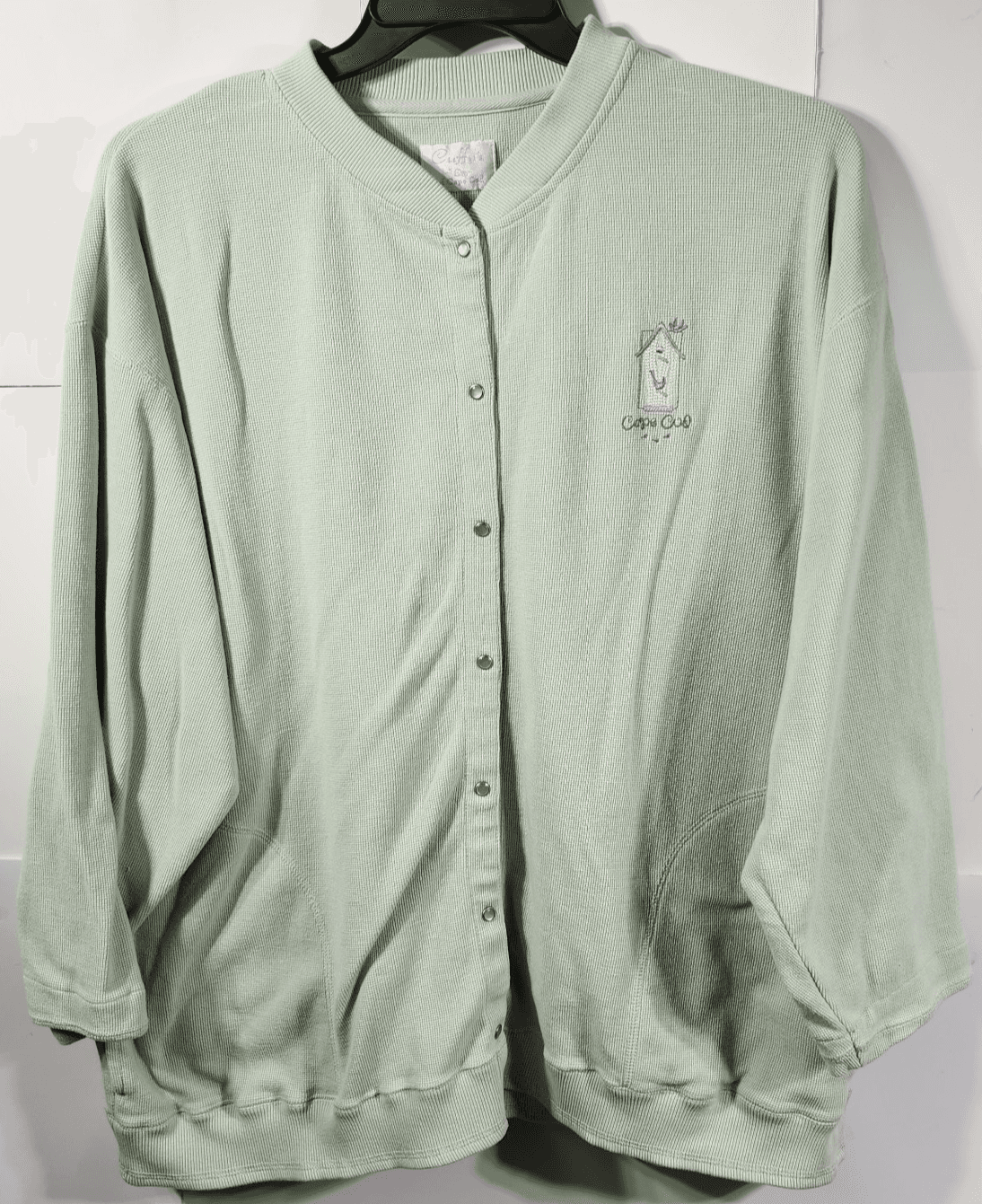 Cuffy's of Cape Cod Sweater Women's Size XL Green Button Up Embroidered - Thumbnail 5