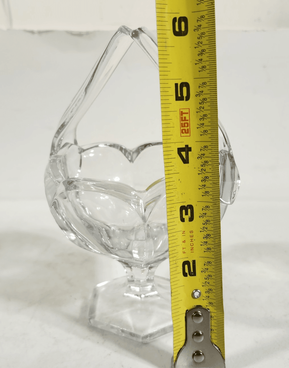 Clear Glass Folded Handles Dish 6" Home Decor - Thumbnail 8