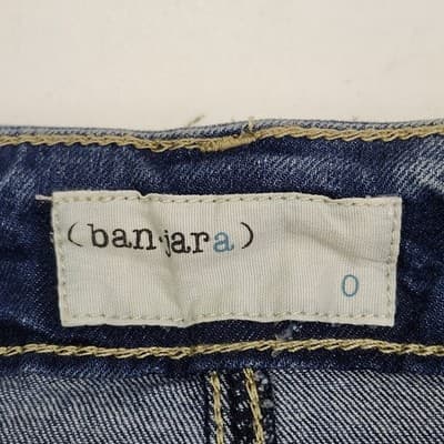 BanJarA Jeans Women 0 Light Wash Embroidered Skinny Bohemian Artsy - Thumbnail 7