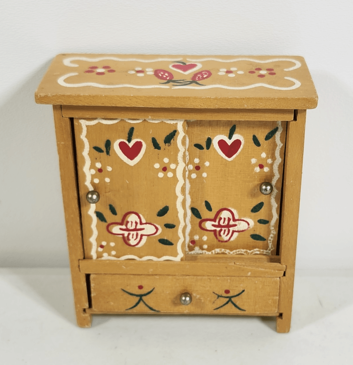 Wooden Dollhouse Furniture Piece Cottage Core Painted 3.75" - Thumbnail 2