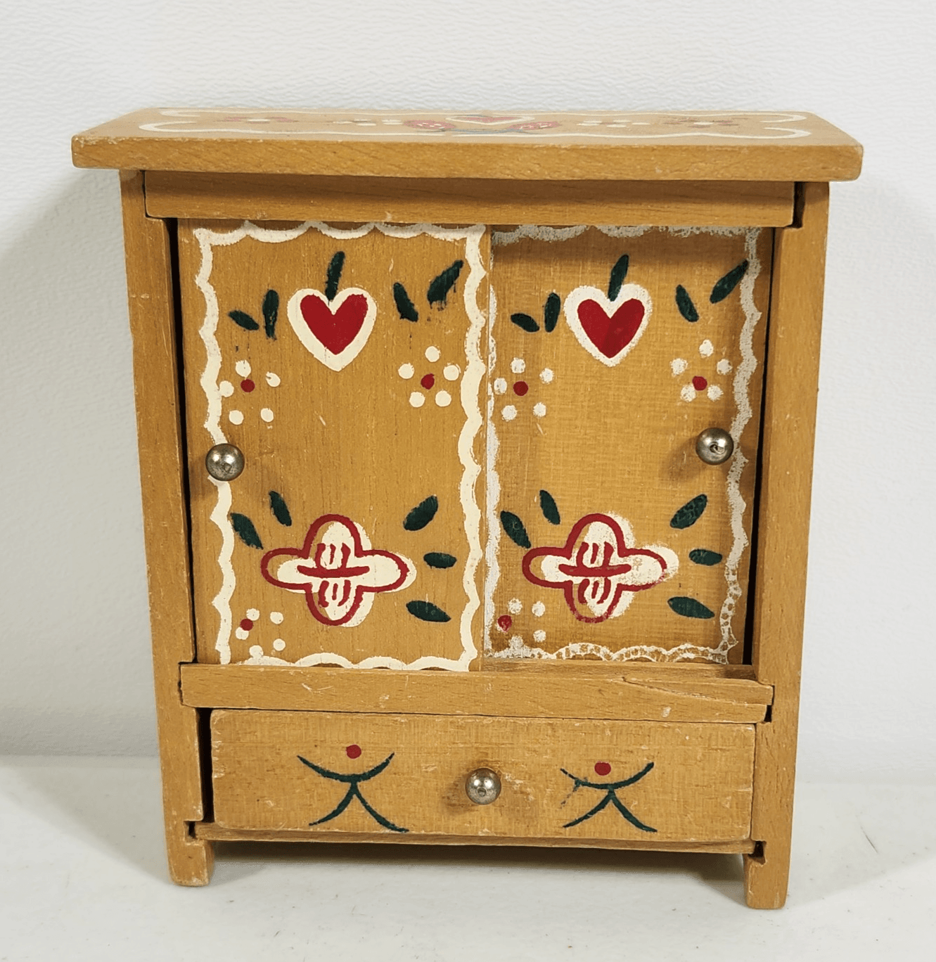 Wooden Dollhouse Furniture Piece Cottage Core Painted 3.75"