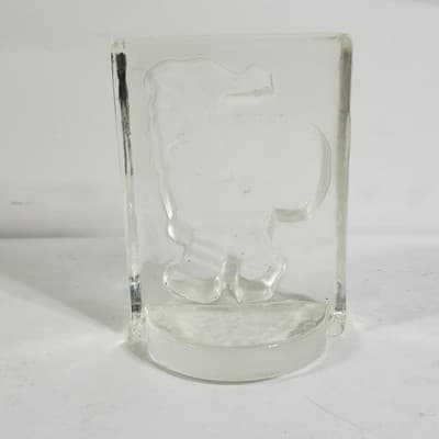 Clear Glass Rectangular Paperweight With 3D Santa Design - Thumbnail 4