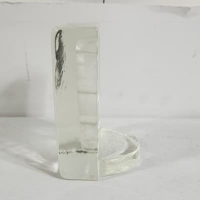 Clear Glass Rectangular Paperweight With 3D Santa Design - Thumbnail 3