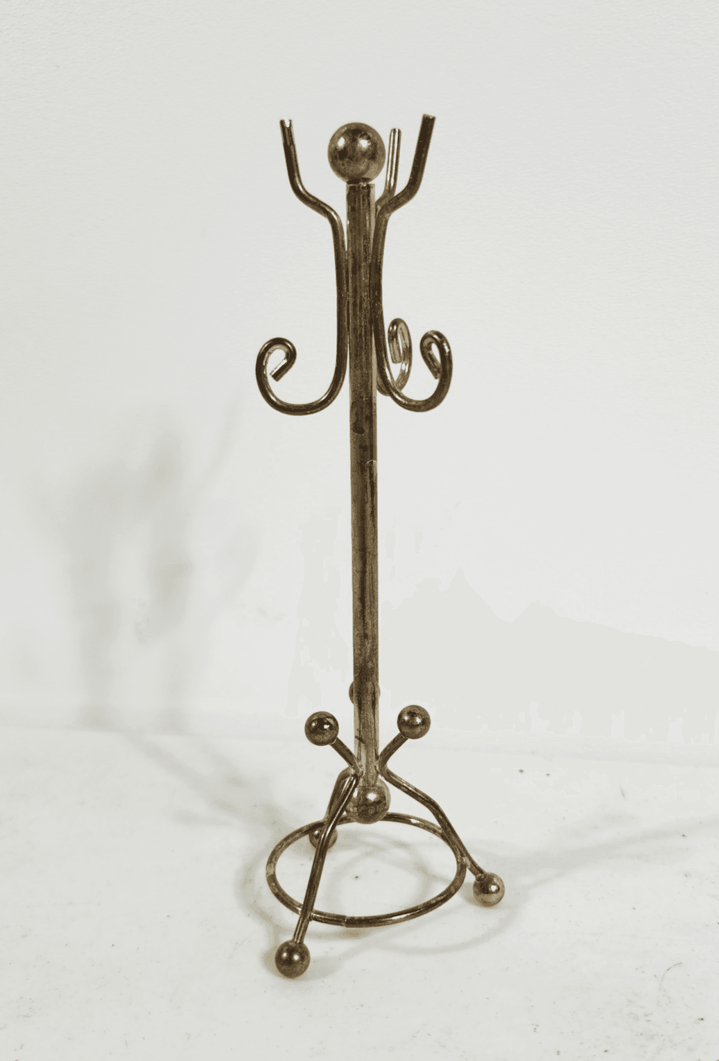 Vintage Miniature Dollhouse Metal Brass Coat Rack 6” - Thumbnail 2