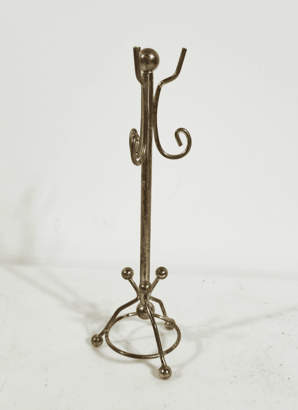 Vintage Miniature Dollhouse Metal Brass Coat Rack 6” - Thumbnail 3
