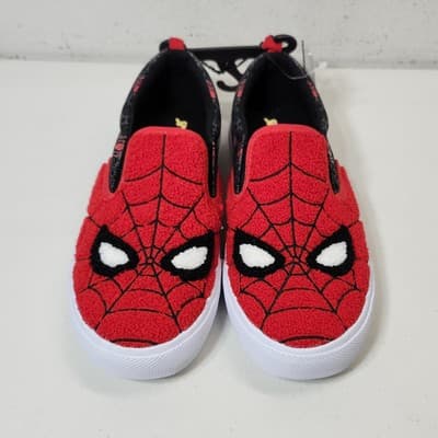 Spider-Man Slip-on Sneakers Youth Boy Shoes Marvel Size 4 NEW