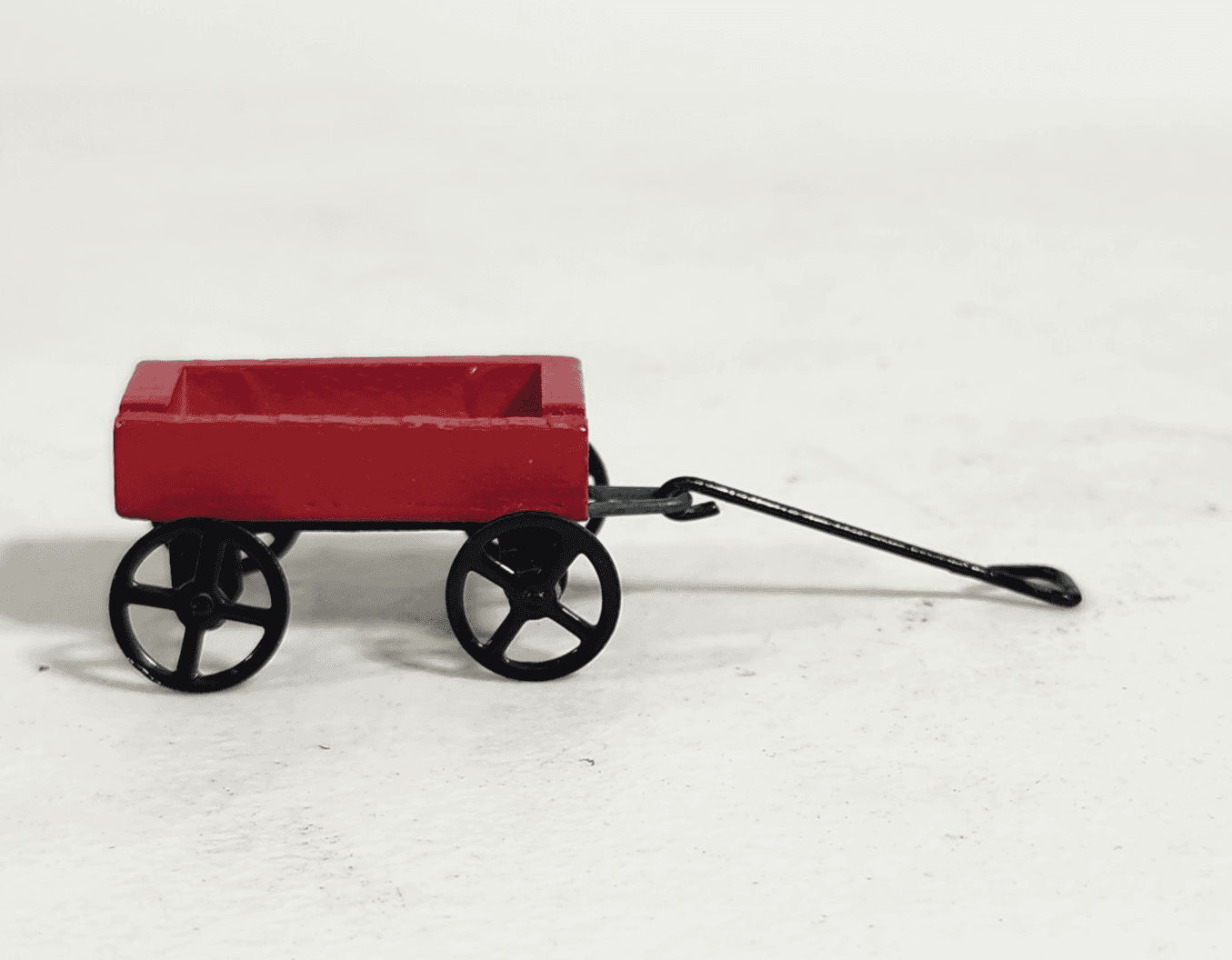 Dollhouse Miniature Little Red Wagon With Actual Turning Wheels Metal 1:12 Scale - Thumbnail 5