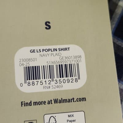 George Men's Small Button Up Shirt Long Sleeve Poplin Blue Plaid NEW - Thumbnail 8