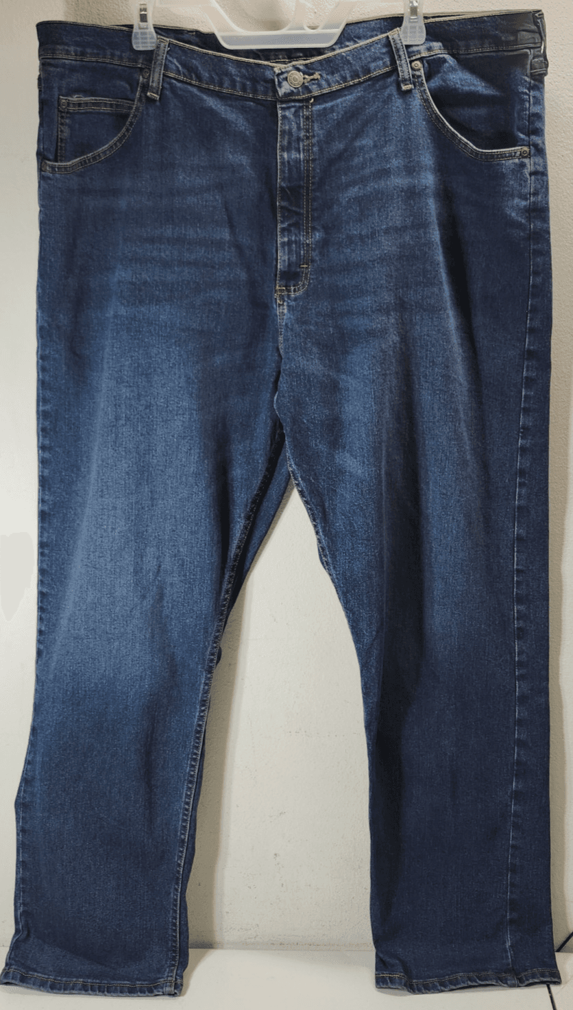 Wrangler Jeans Men's Size 42 X 32 Regular Straight Fit Blue Denim Pants - Thumbnail 5