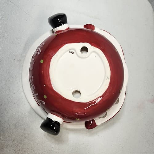Porcelain Christmas Santa Bowl With 4 Holiday Tree Spreaders Knives - Thumbnail 13