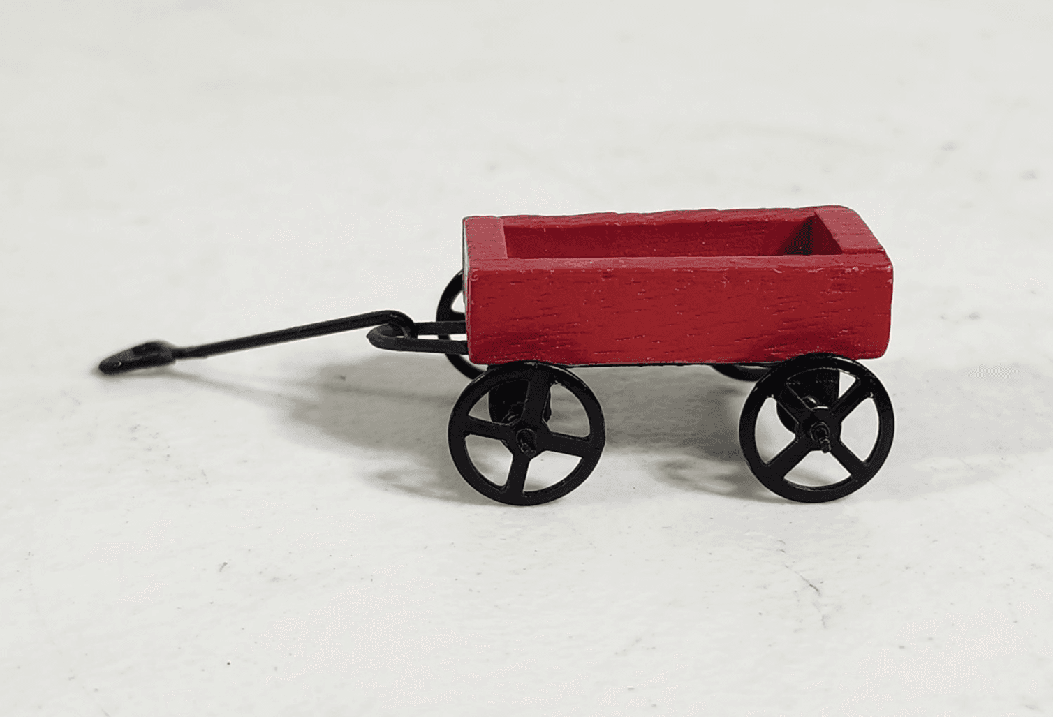 Dollhouse Miniature Little Red Wagon With Actual Turning Wheels Metal 1:12 Scale