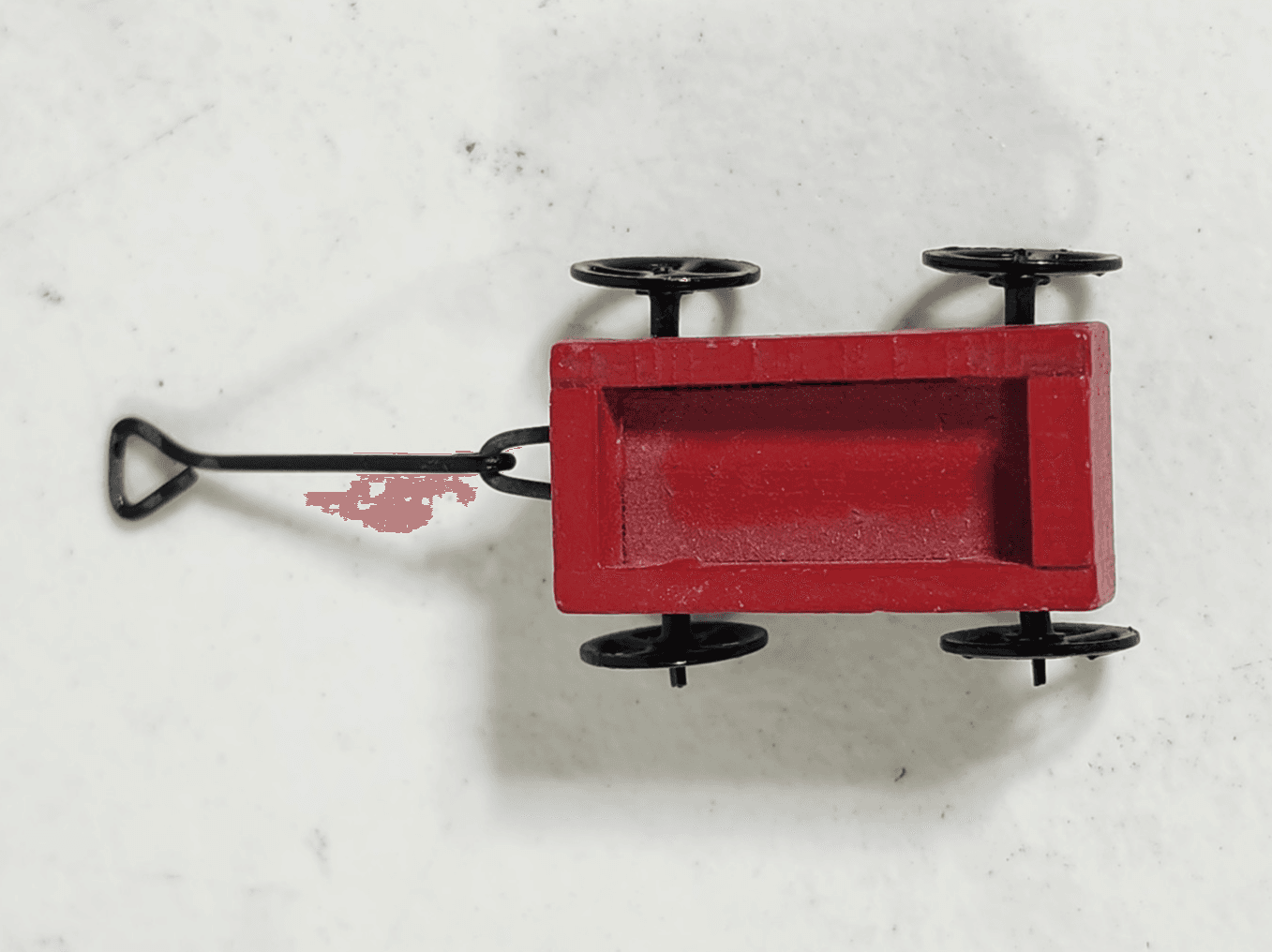 Dollhouse Miniature Little Red Wagon With Actual Turning Wheels Metal 1:12 Scale - Thumbnail 4