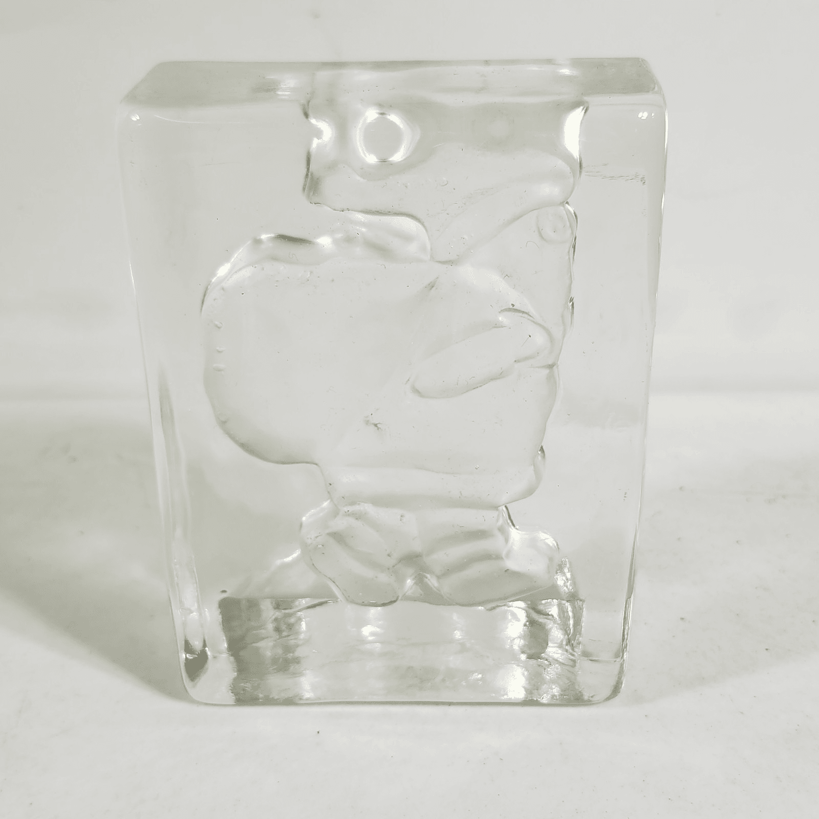 Clear Glass Rectangular Paperweight With 3D Santa Design - Thumbnail 2