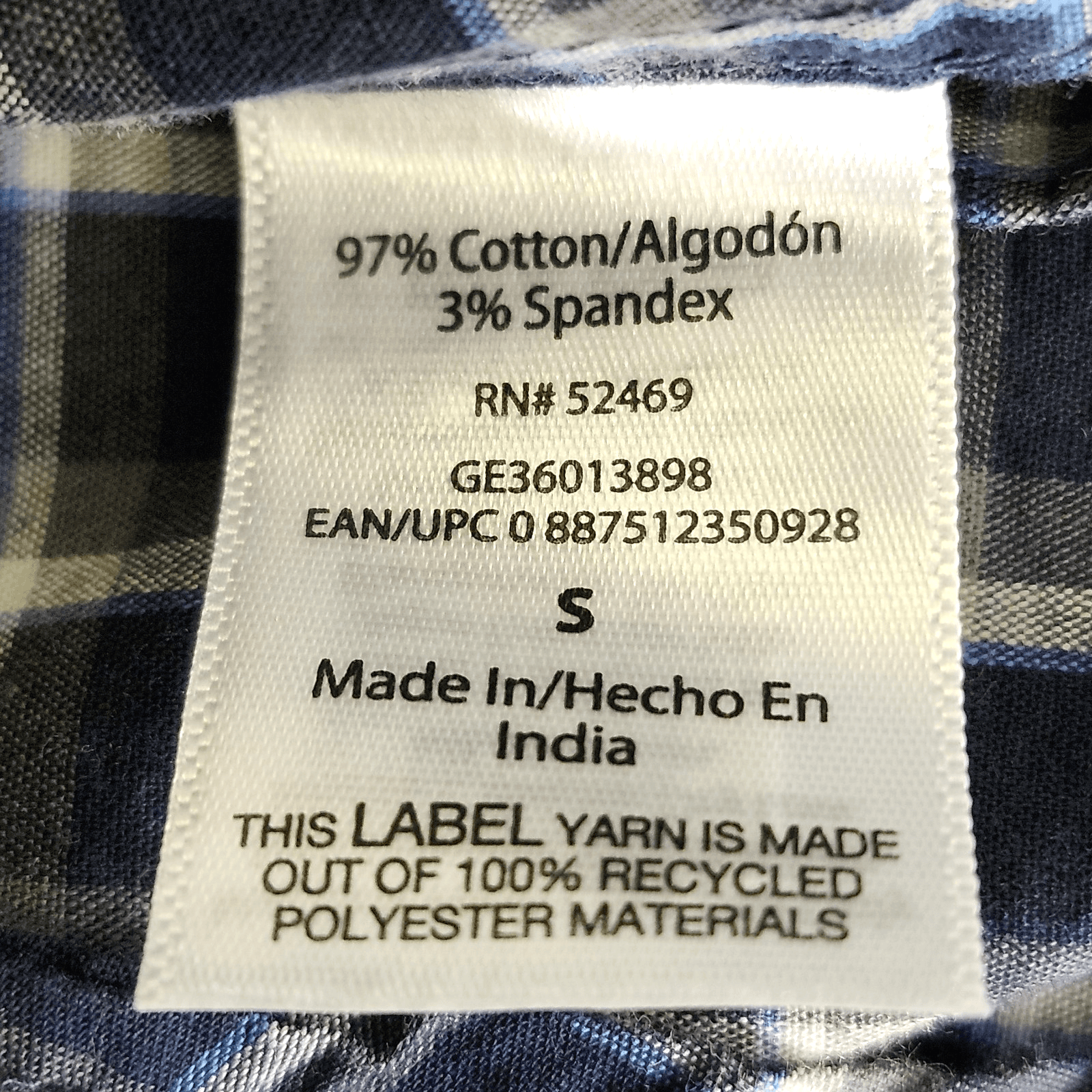 George Men's Small Button Up Shirt Long Sleeve Poplin Blue Plaid NEW - Thumbnail 9