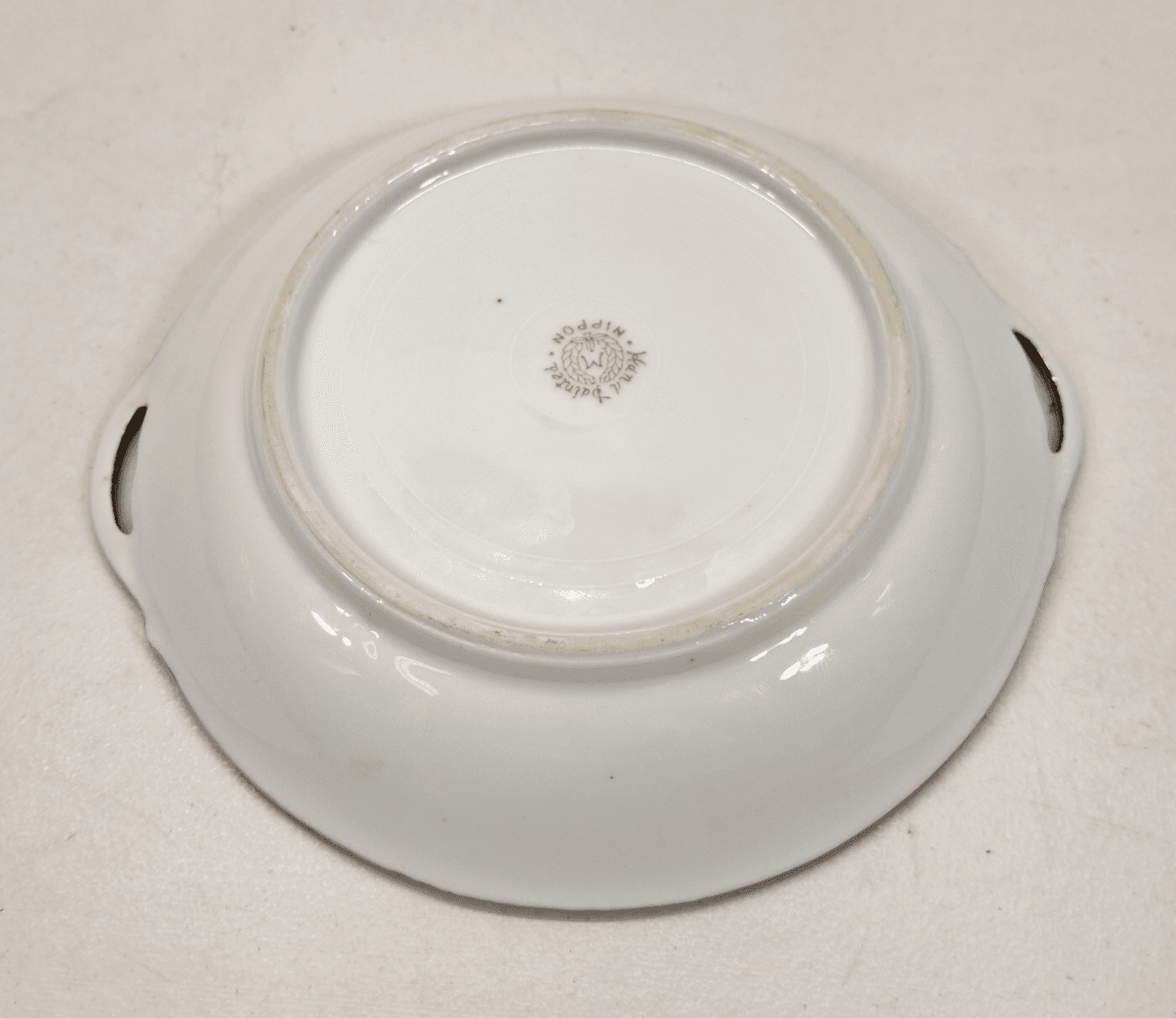 Vintage Nippon 2 Handled Round Decorative Bowl Gold Trim Home Decor - Thumbnail 9