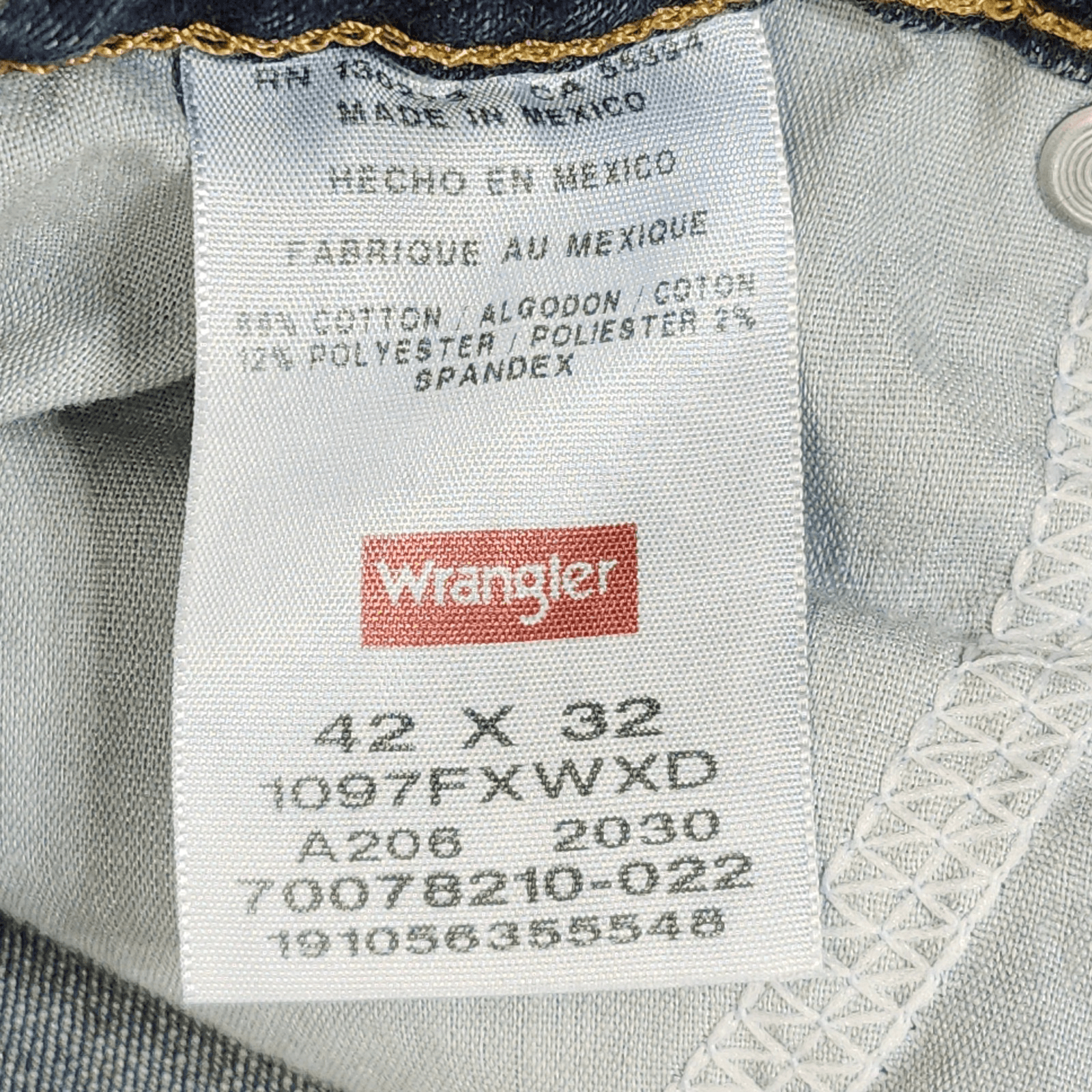 Wrangler Jeans Men's Size 42 X 32 Regular Straight Fit Blue Denim Pants - Thumbnail 7