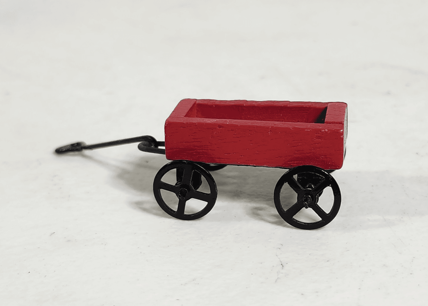 Dollhouse Miniature Little Red Wagon With Actual Turning Wheels Metal 1:12 Scale - Thumbnail 2