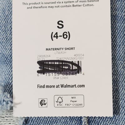Time and Tru Women's Size Small 4-6 Maternity Jean Shorts Blue Denim NEW - Thumbnail 7