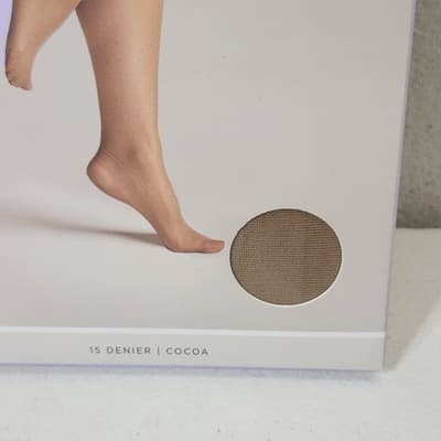 Silk Impressions Pantyhose 2 Pack Small Cocoa 15 Denier Ultra Fine Sheer - Thumbnail 3