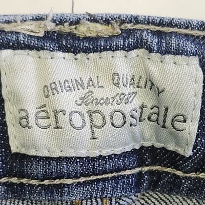Aeropostale Women's 00 Short Bayla Skinny Jeans Blue Denim Low Rise Medium Wash - Thumbnail 7