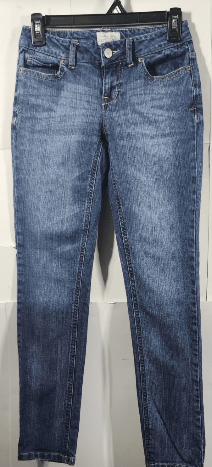 Aeropostale Women's 00 Short Bayla Skinny Jeans Blue Denim Low Rise Medium Wash