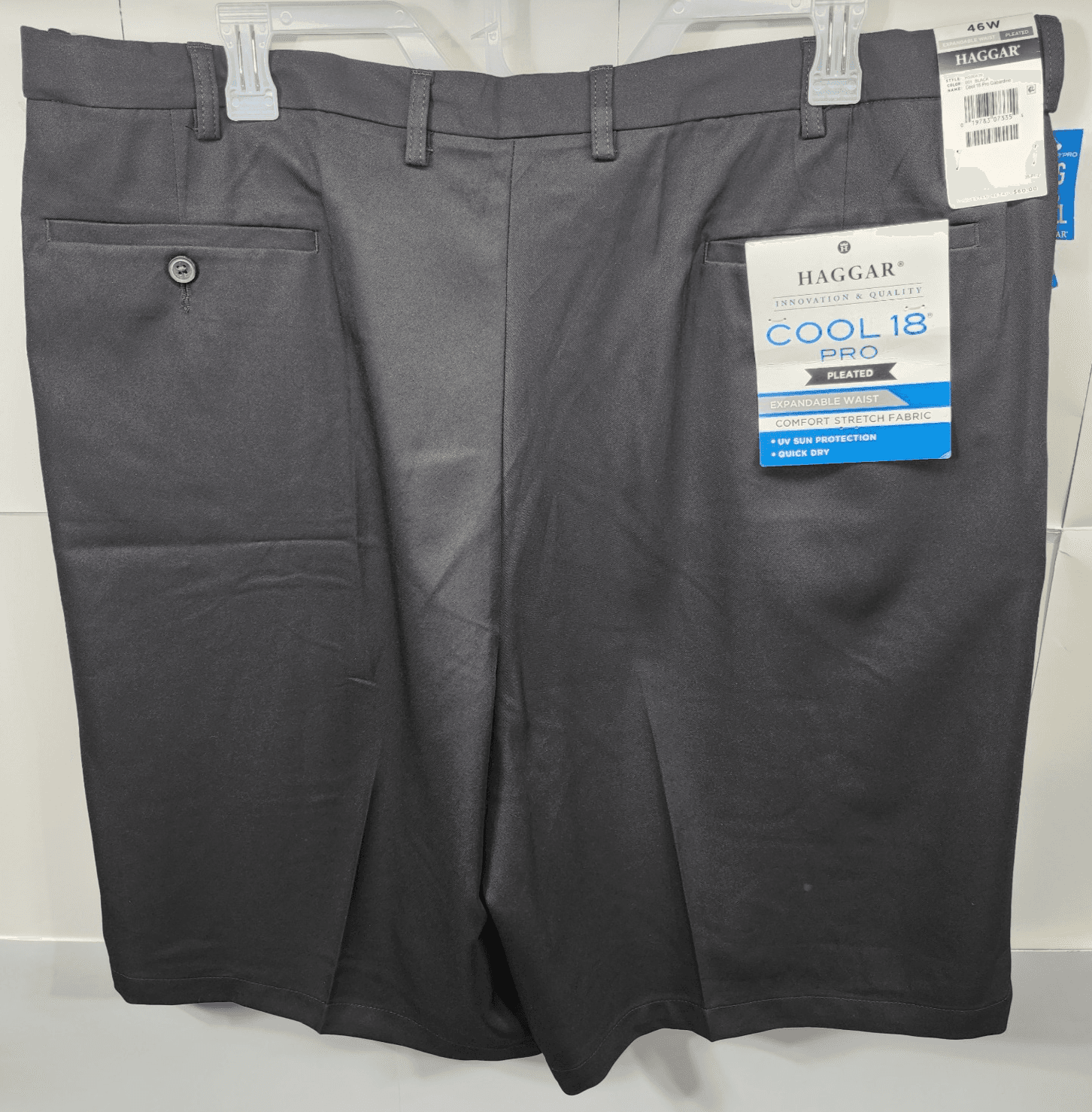 Haggar Men's Size 46 Cool 18 Golf Shorts Black Comfort Stretch Pockets NEW - Thumbnail 4