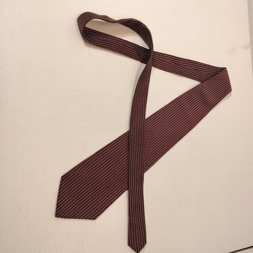 Pierre Cardin Mens Silk Tie Red Black Gray Necktie - Thumbnail 2