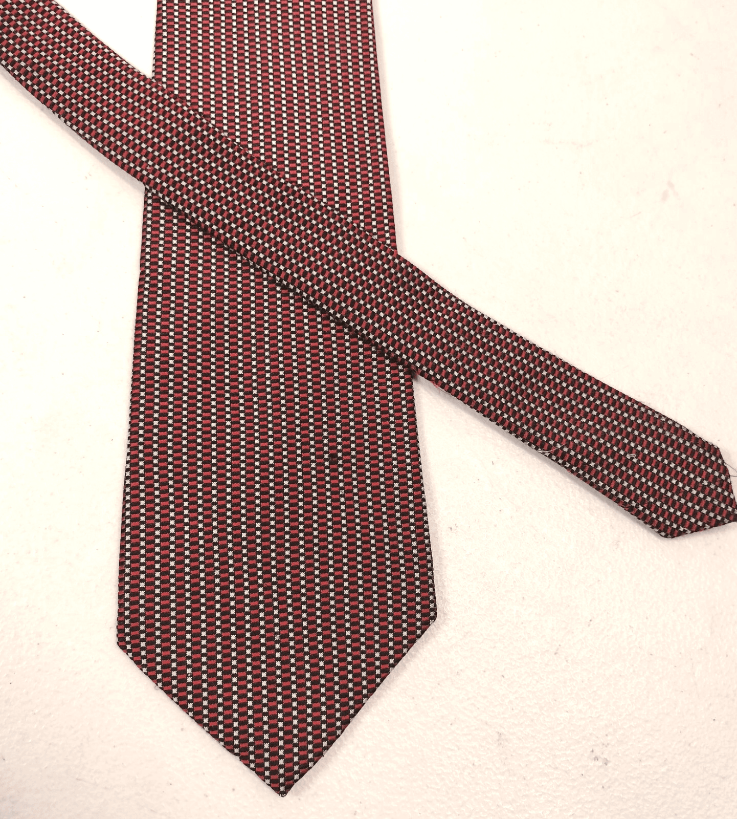 Pierre Cardin Mens Silk Tie Red Black Gray Necktie