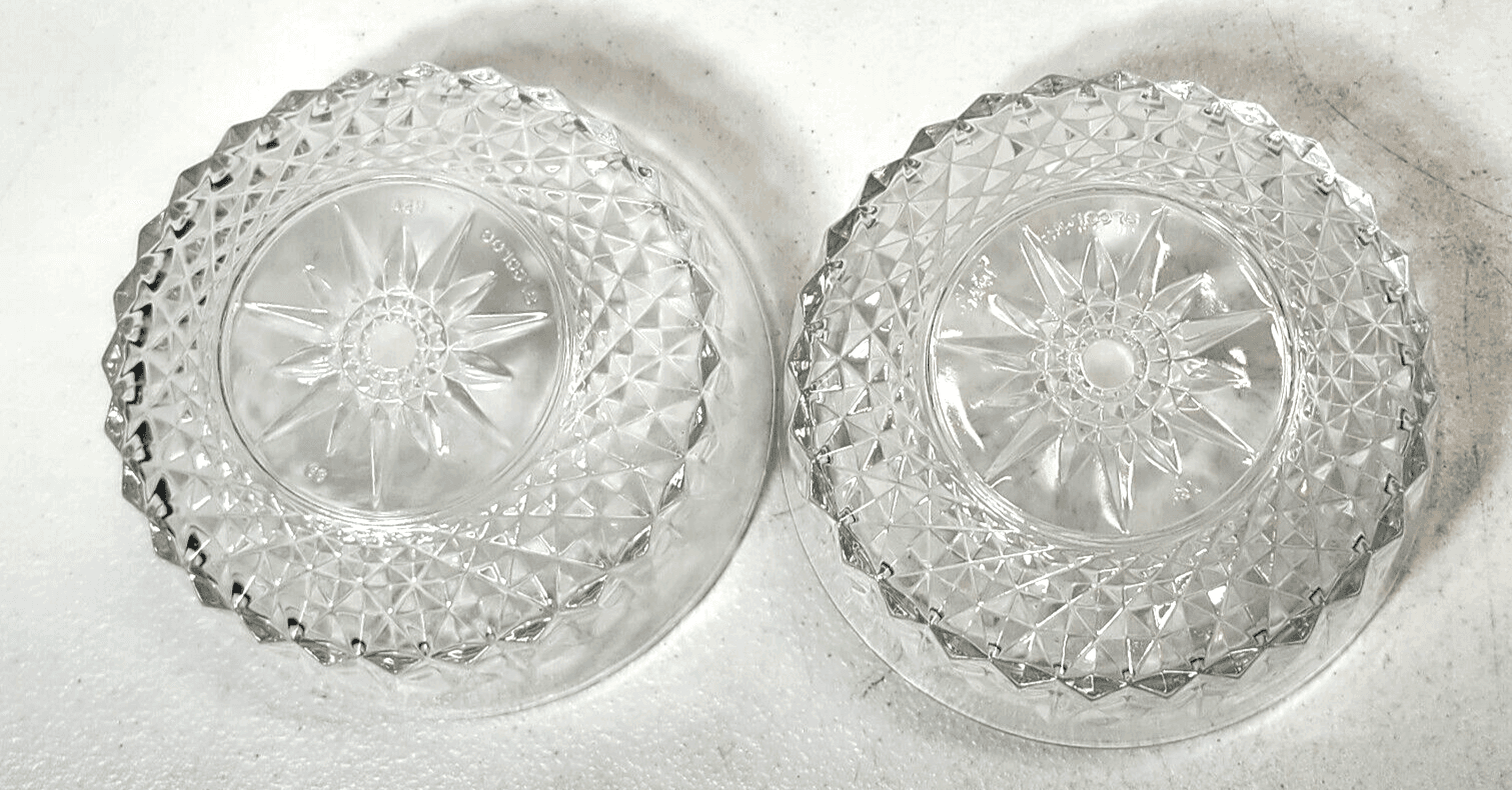 2 ARCOROC USA 16 oz Glass Bowls Starburst Bottom 5" Candy Trinket Home Decor - Thumbnail 6
