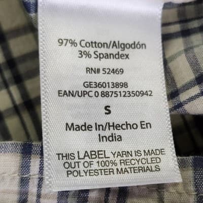 George Men's Small Button Up Shirt Long Sleeve Poplin Plaid NEW - Thumbnail 9