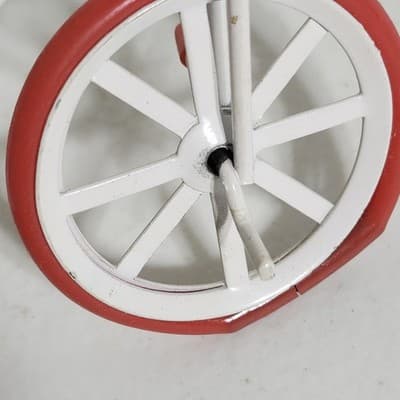 Miniature Dollhouse Furniture Vintage Tricycle White Red Bike Metal Toy - Thumbnail 7