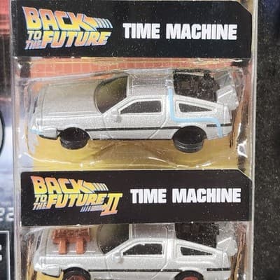 Jada Back to the Future 3-Pack Time Machine Nano Toy Vehicle Hollywood NEW - Thumbnail 3